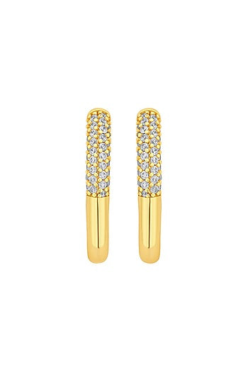 Gold Plated CZ Hoop Earrings