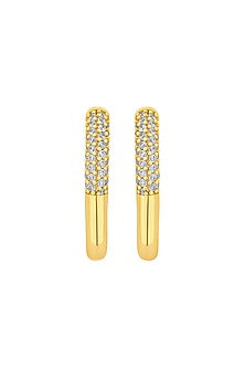 Gold Plated CZ Hoop Earrings