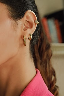 Gold Plated CZ Hoop Earrings