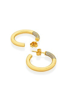 Gold Plated CZ Hoop Earrings