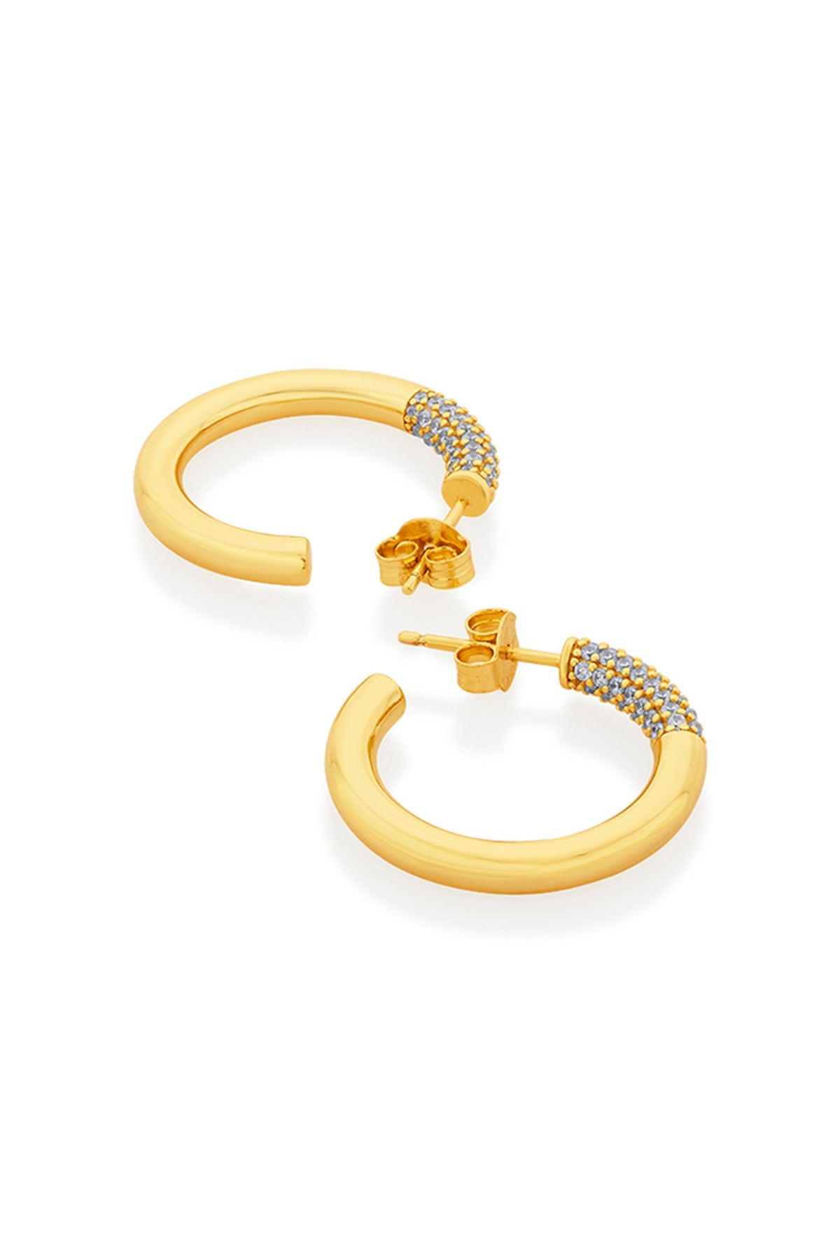 Gold Plated CZ Hoop Earrings