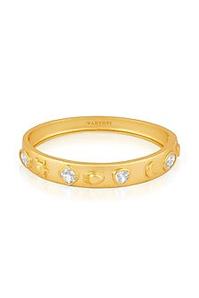 Gold Plated Mirror Oval Hinge Bangle