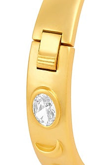 Gold Plated Mirror Oval Hinge Bangle