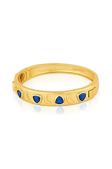 Gold Plated Sapphire Oval Hinge Bangle