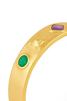 Gold Plated Amethyst & CZ Hoop Earrings