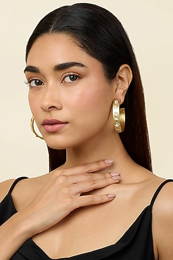 Gold Plated Mirror Hoop Earrings