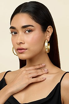Gold Plated Mirror Hoop Earrings