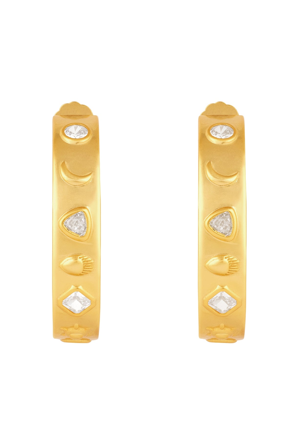 Gold Plated Mirror Hoop Earrings