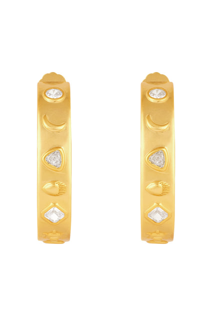 Gold Plated Mirror Hoop Earrings