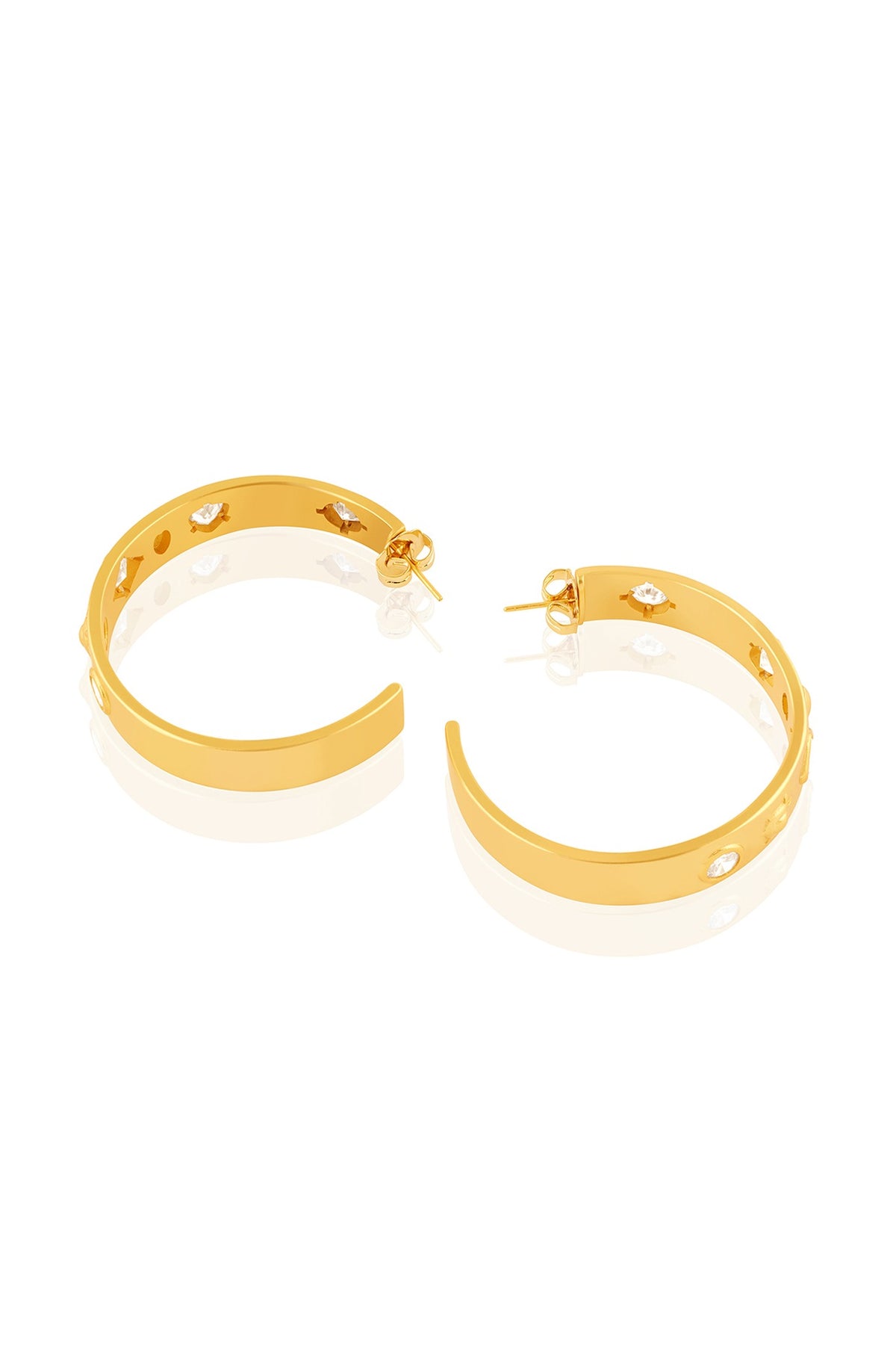 Gold Plated Mirror Hoop Earrings