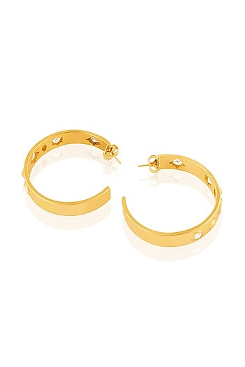 Gold Plated Mirror Hoop Earrings