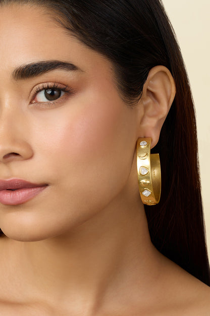 Gold Plated Mirror Hoop Earrings