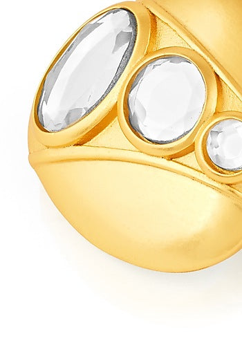 Gold Plated Mirror Stud Earrings