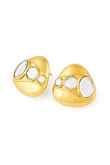 Gold Plated Mirror Stud Earrings