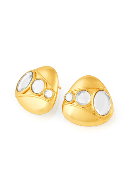Gold Plated Mirror Stud Earrings