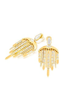 Gold Plated Mirror Dangler Earrings