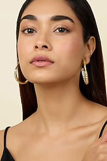 Gold Plated Mirror Hoop Earrings