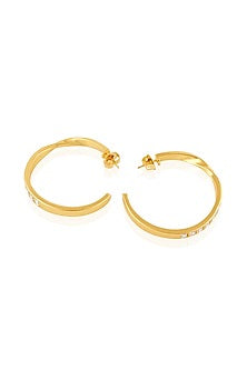 Gold Plated Mirror Hoop Earrings