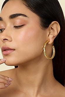 Gold Plated Mirror Hoop Earrings