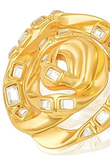 Gold Plated Mirror Rose Stud Earrings