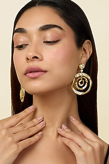 Gold Plated Mirror Dangler Earrings