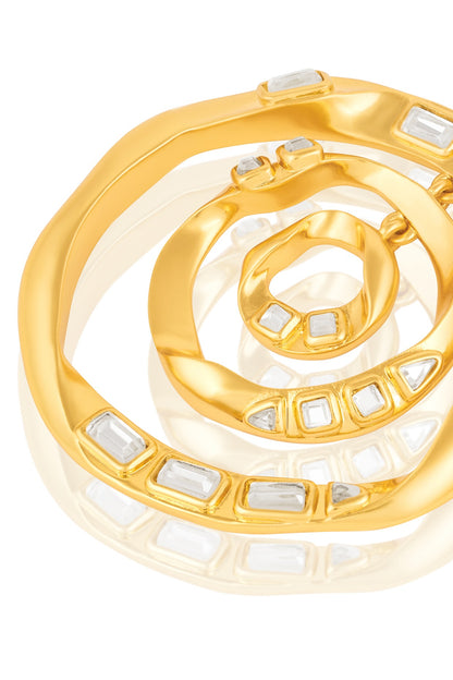 Gold Plated Mirror Dangler Earrings