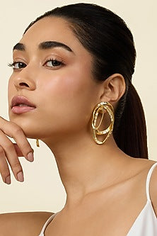 Gold Plated Mirror Stud Earrings