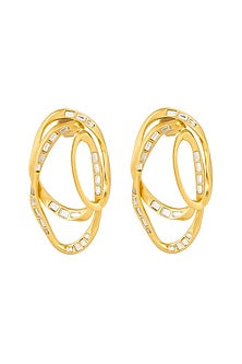 Gold Plated Mirror Stud Earrings
