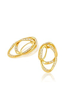 Gold Plated Mirror Stud Earrings