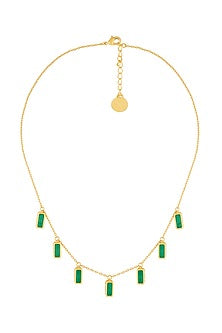 Gold Plated Green Doublet Stone Choker Necklace