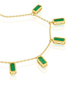Gold Plated Green Doublet Stone Choker Necklace