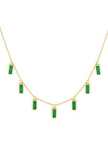 Gold Plated Green Doublet Stone Choker Necklace