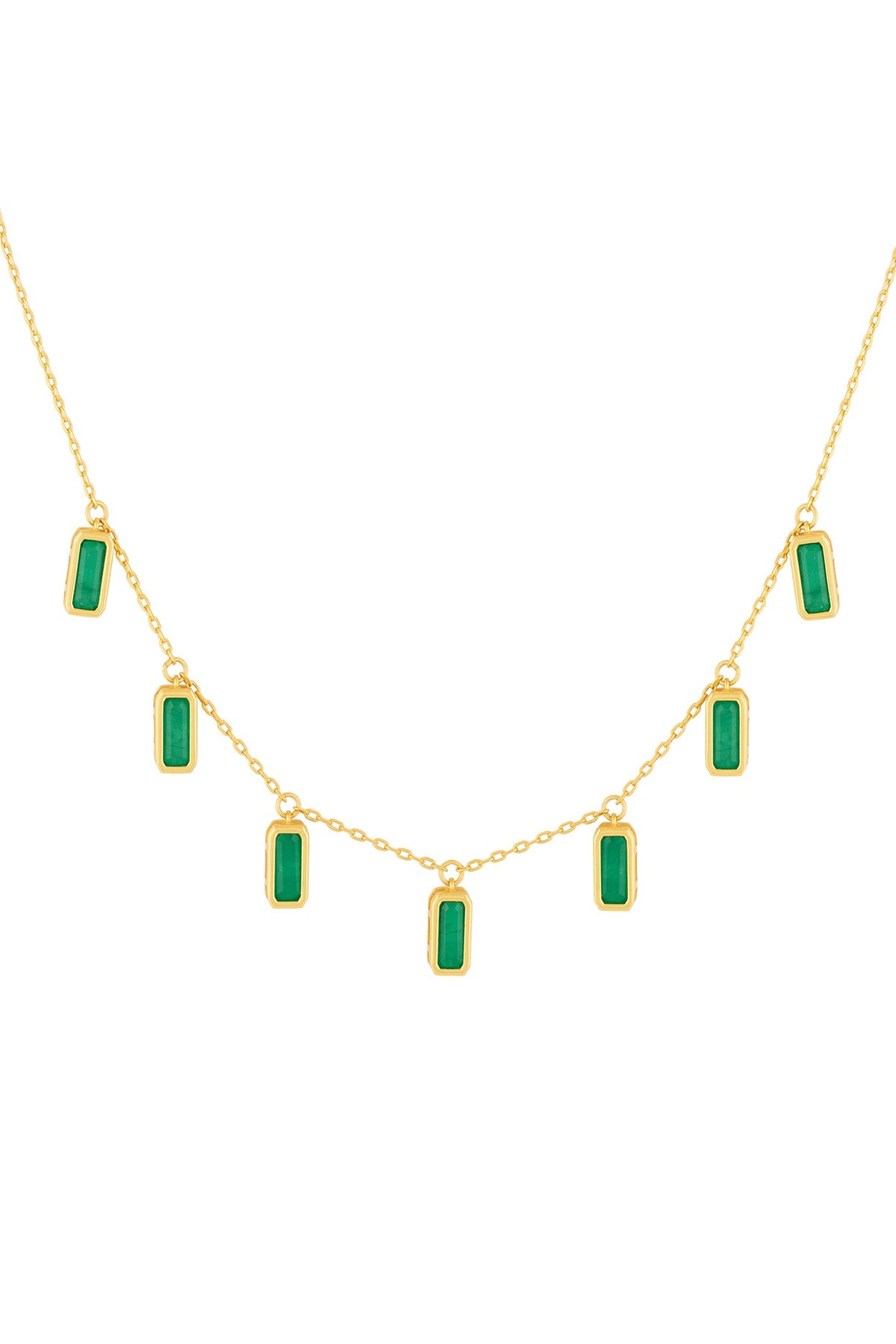 Gold Plated Green Doublet Stone Choker Necklace