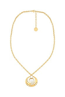 Gold Plated Mirror Pendant Necklace