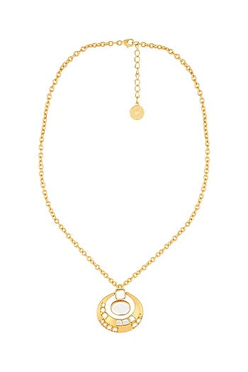 Gold Plated Mirror Pendant Necklace