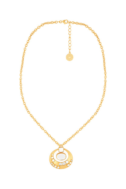 Gold Plated Mirror Pendant Necklace
