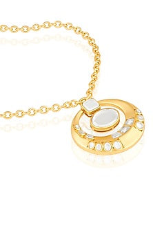 Gold Plated Mirror Pendant Necklace