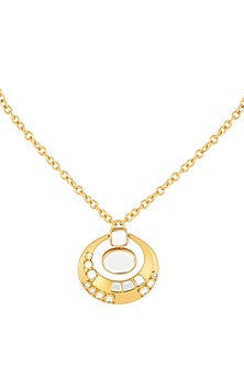 Gold Plated Mirror Pendant Necklace