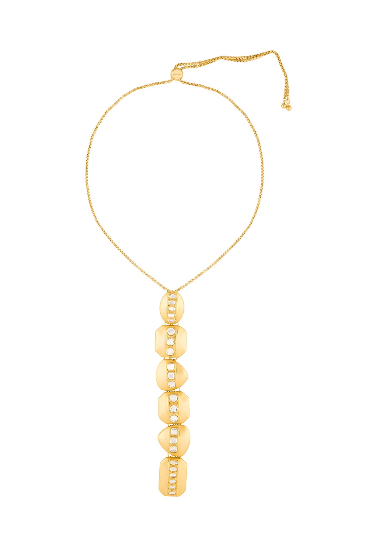 Gold Plated Mirror Y Necklace