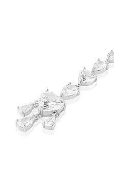 White Rhodium Finish Crystal Zirconia Maangtikka