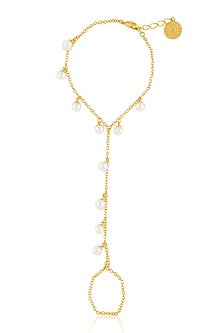 Gold Plated Mirror Gemstone Briolette Bracelet