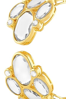 Gold Plated Synthetic Stone Open Hinged Bangle