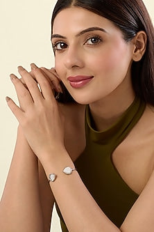 Silver Finish Mirror Drop Cuff