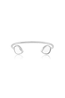 Silver Finish Mirror Drop Cuff