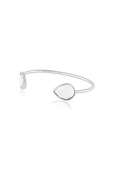 Silver Finish Mirror Drop Cuff