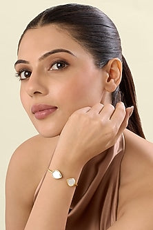 Gold Plated Mirror Drop Cuff