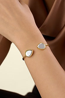Gold Plated Mirror Drop Cuff