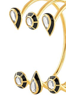 Gold Plated Mirror Enameled Cuff