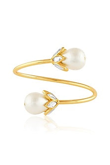 Gold Plated Pearl Cuff