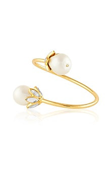 Gold Plated Pearl Cuff